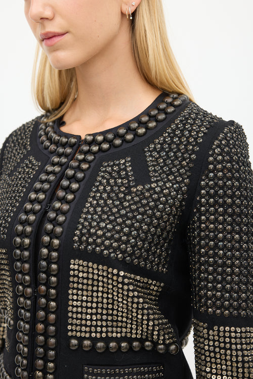 Isabel Marant Black 
Bronze Wool Studded Jacket