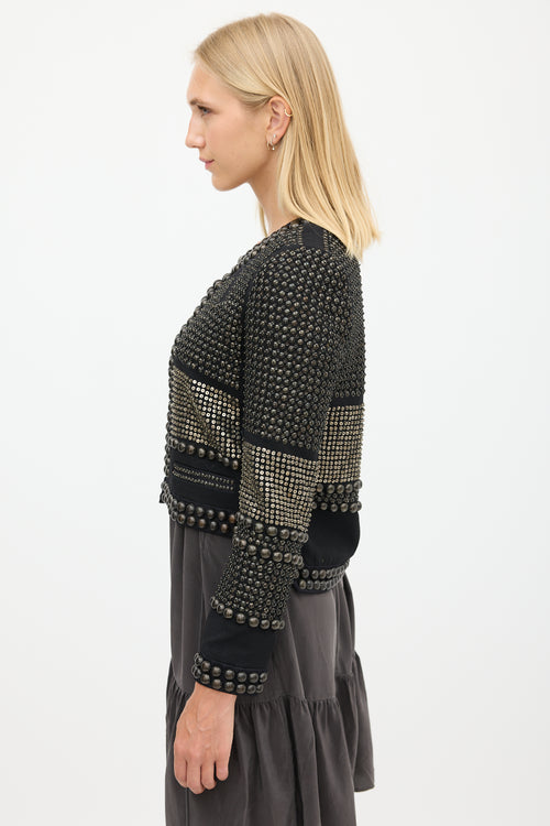 Isabel Marant Black 
Bronze Wool Studded Jacket