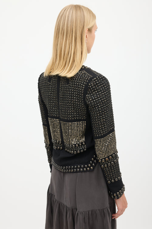 Isabel Marant Black 
Bronze Wool Studded Jacket