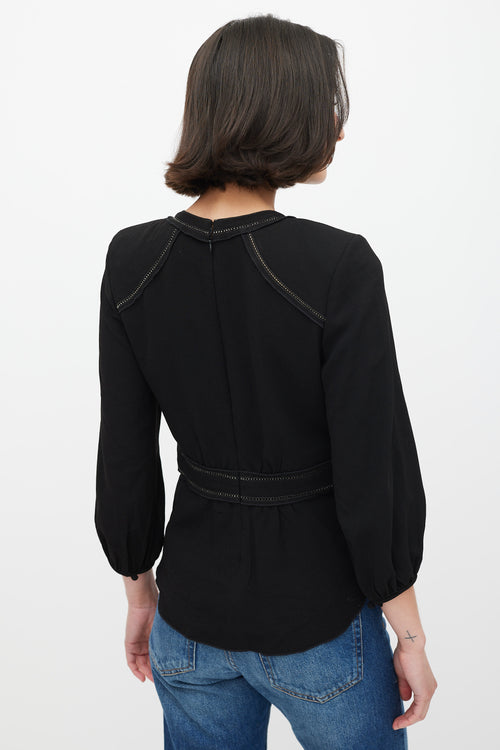 Isabel Marant Black Cut Out Top