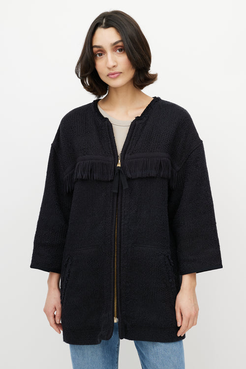 Isabel Marant Black Fringe Tweed Jacket