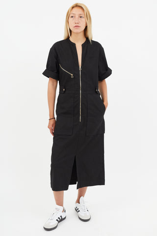 Isabel Marant Black 
Gold Zip Dress