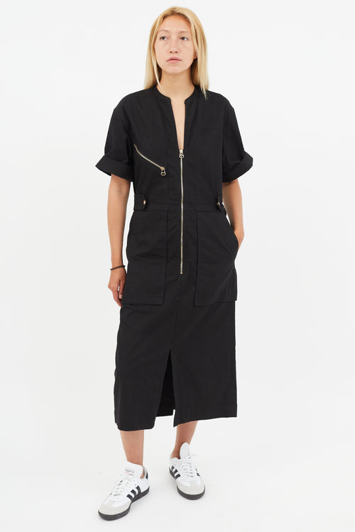 Isabel Marant Black 
Gold Zip Dress