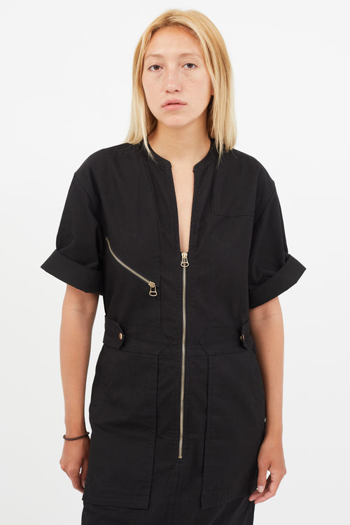 Isabel Marant Black 
Gold Zip Dress