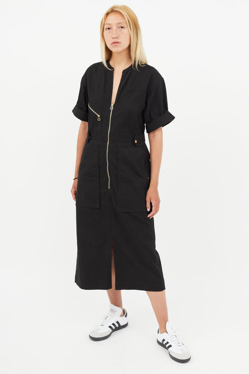 Isabel Marant Black 
Gold Zip Dress