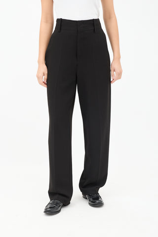 Isabel Marant Black High Waist Straight Leg Trouser