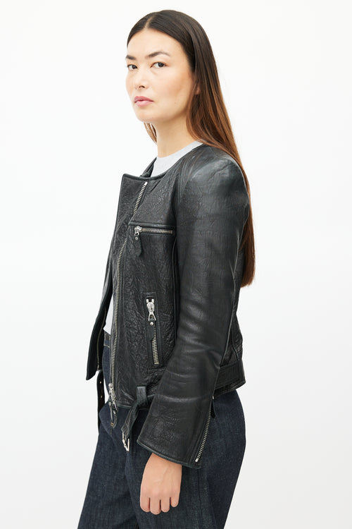 Isabel Marant Black Leather Belted Jacket