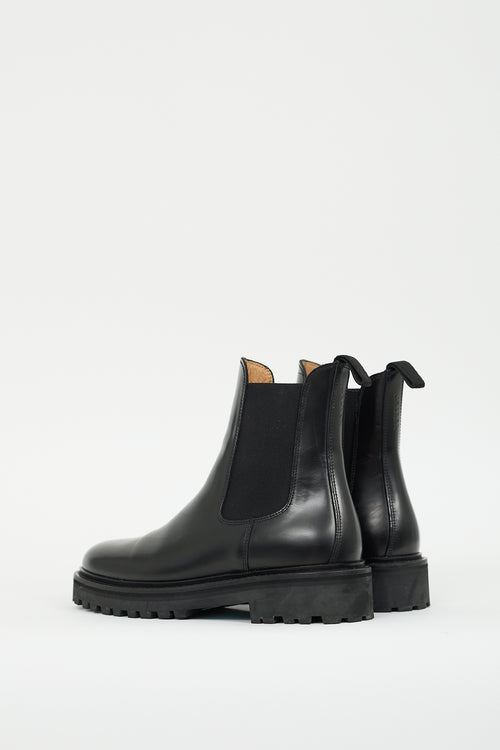 Isabel Marant Black Leather Castay Chelsea Boot