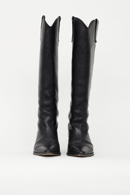 Isabel Marant Black Leather Denvee Knee High Boot