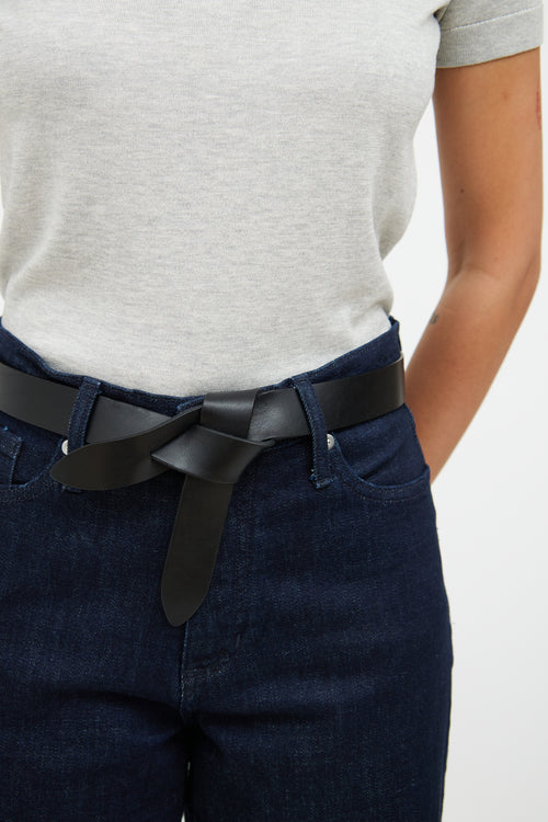 Isabel Marant Black Leather Lecce Tie Belt