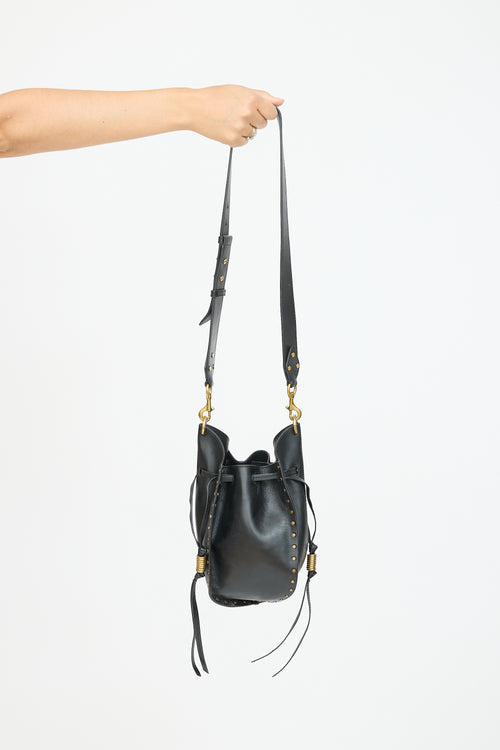 Isabel Marant Black Leather Radja Studded Bucket Bag