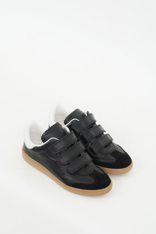 Isabel Marant Black Leather 
Suede Beth Sneaker