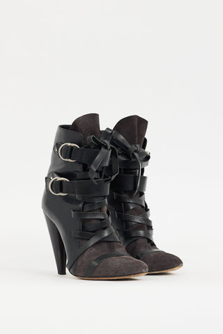 Isabel Marant Black Leather 
Suede Royston Boot