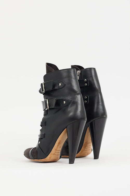 Isabel Marant Black Leather 
Suede Royston Boot