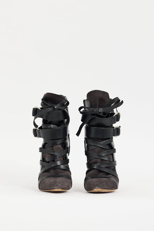 Isabel Marant Black Leather 
Suede Royston Boot