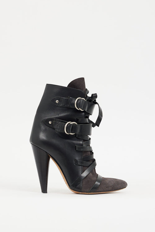 Isabel Marant Black Leather 
Suede Royston Boot