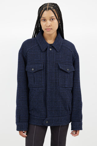 Isabel Marant Black 
Navy Sanchez Houndstooth Jacket