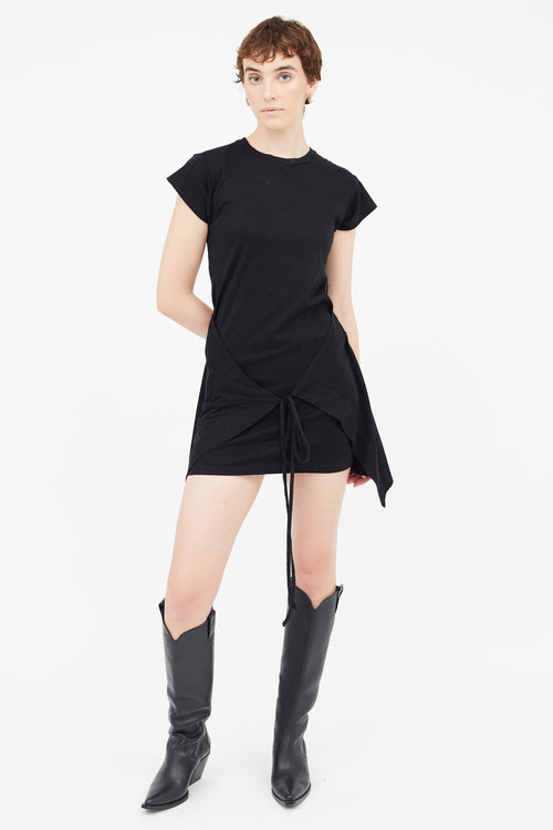 Isabel Marant Black Tie Wrap Short Dress