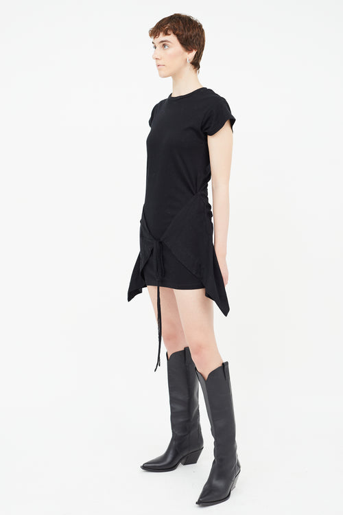 Isabel Marant Black Tie Wrap Short Dress