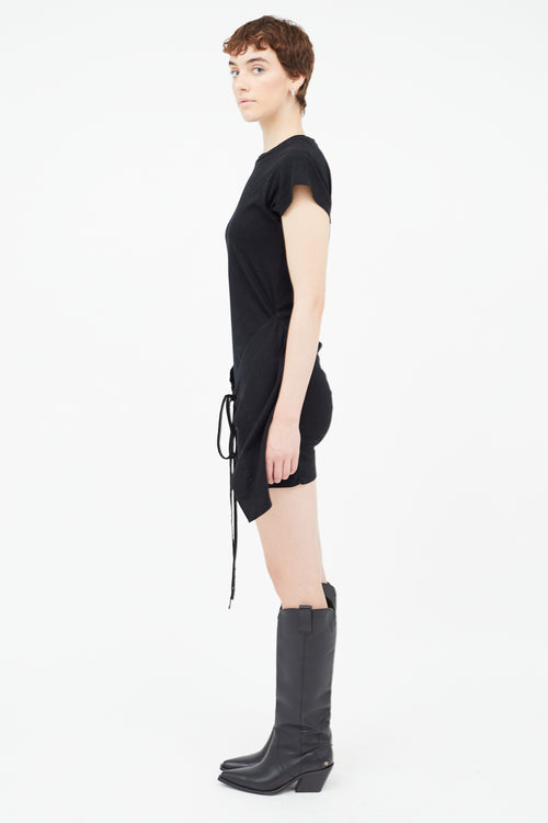 Isabel Marant Black Tie Wrap Short Dress