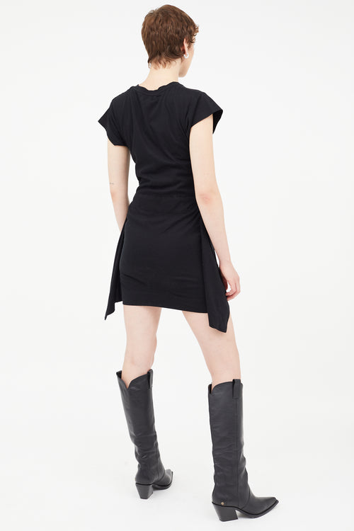 Isabel Marant Black Tie Wrap Short Dress