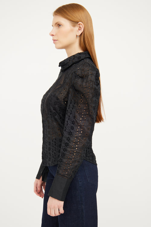 Isabel Marant Black Eyelet 
Lace Blouse