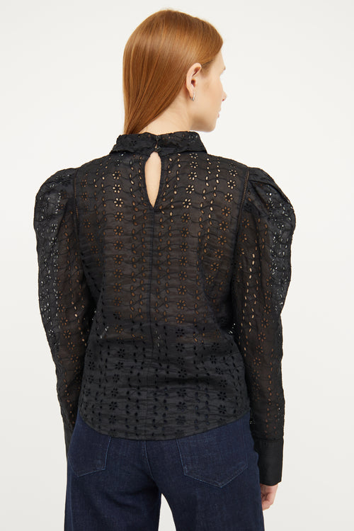 Isabel Marant Black Eyelet 
Lace Blouse