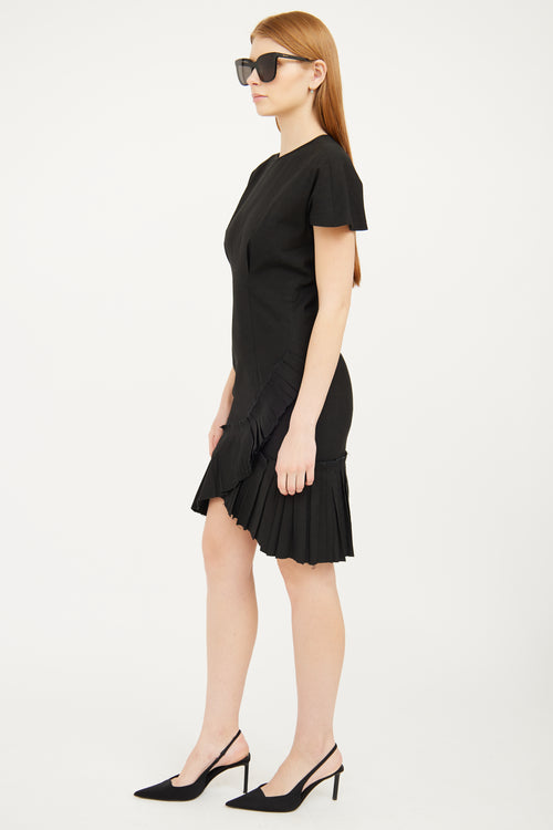 Isabel Marant Black Linen Ruffle Sheath Dress