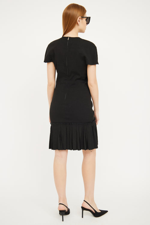 Isabel Marant Black Linen Ruffle Sheath Dress