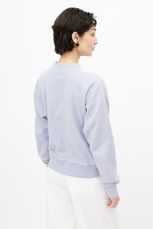 Isabel Marant Blue Flocked Logo Sweatshirt