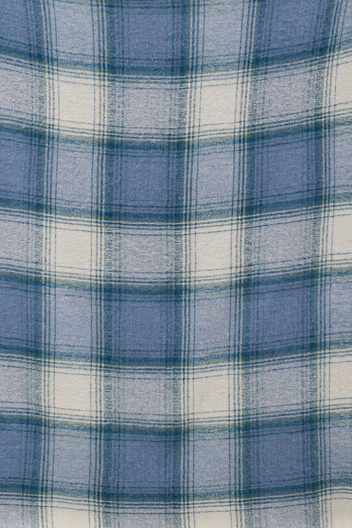 Isabel Marant Blue 
White Wool Plaid Suzanne Scarf