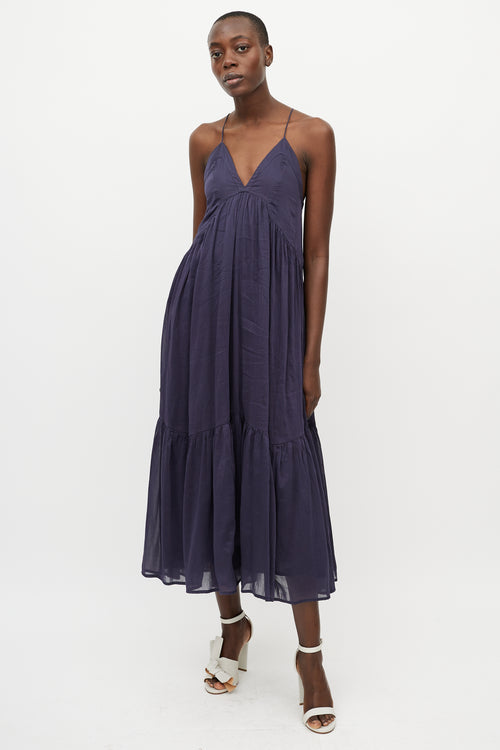 Isabel Marant Blue Pleated Maxi Dress