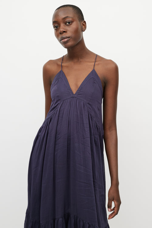 Isabel Marant Blue Pleated Maxi Dress