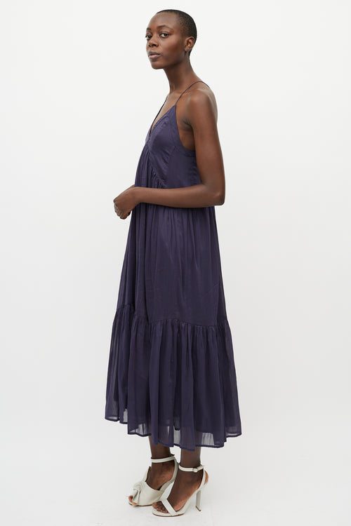 Isabel Marant Blue Pleated Maxi Dress