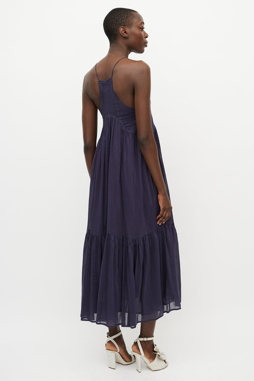 Isabel Marant Blue Pleated Maxi Dress