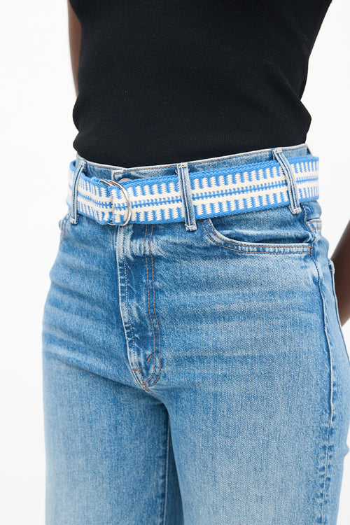 Isabel Marant Blue 
White Nyess Woven Belt