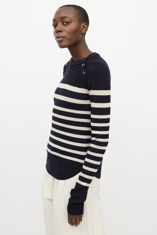 Isabel Marant Blue 
White Stripe Knit Top