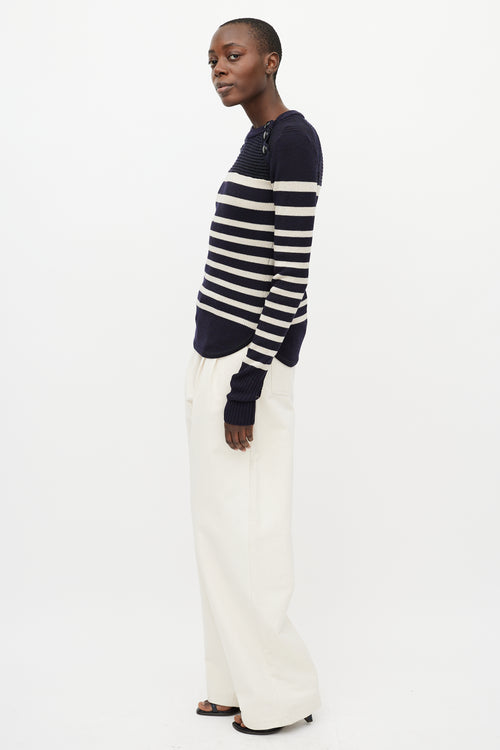 Isabel Marant Blue 
White Stripe Knit Top