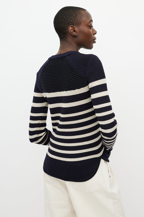 Isabel Marant Blue 
White Stripe Knit Top