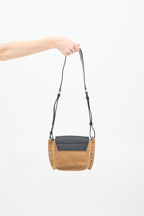 Isabel Marant Brown 
Black Suede 
Leather Kleny Crossbody Bag