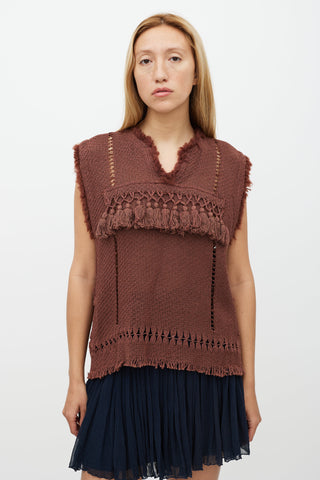 Isabel Marant Brown Knit Tassel Vest