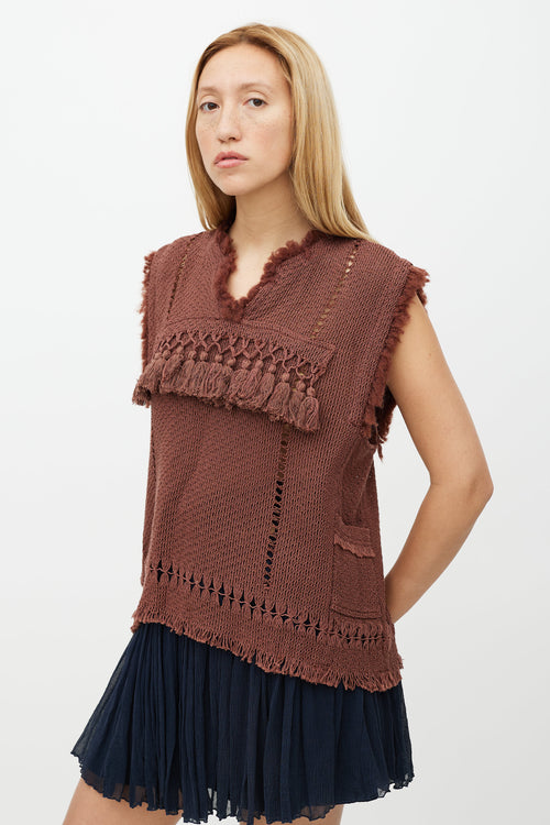 Isabel Marant Brown Knit Tassel Vest