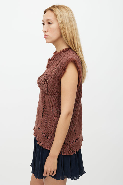 Isabel Marant Brown Knit Tassel Vest