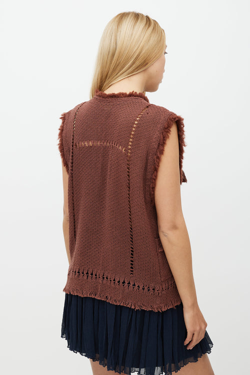 Isabel Marant Brown Knit Tassel Vest