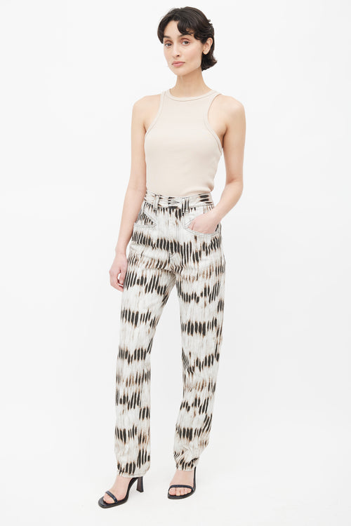 Isabel Marant Brown 
White Bleached Tie Dye Jeans