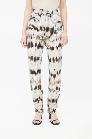 Isabel Marant Brown 
White Bleached Tie Dye Jeans