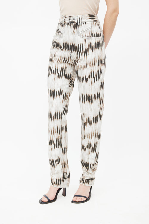 Isabel Marant Brown 
White Bleached Tie Dye Jeans