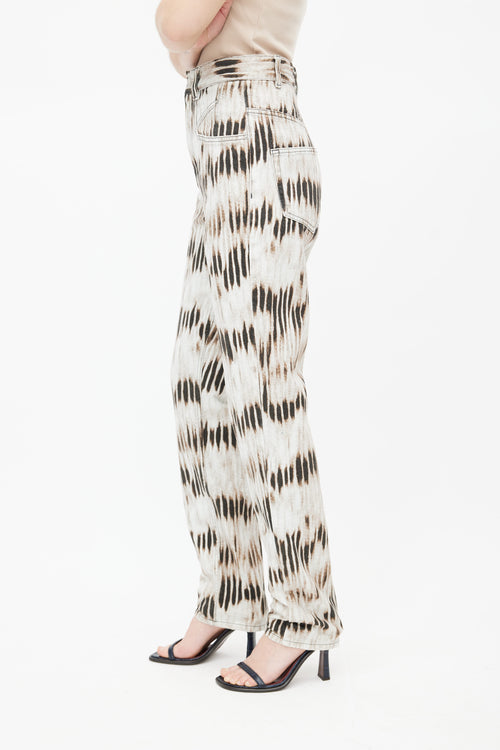 Isabel Marant Brown 
White Bleached Tie Dye Jeans