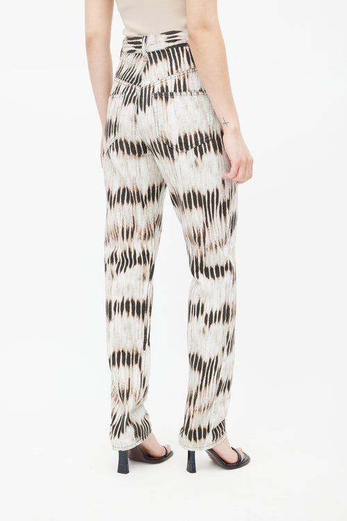 Isabel Marant Brown 
White Bleached Tie Dye Jeans