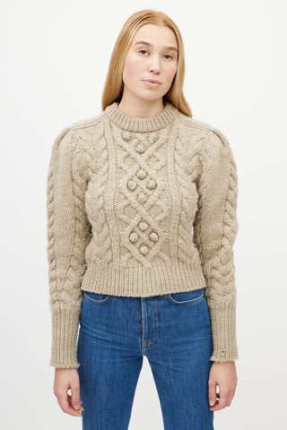 Isabel Marant Brown Wool Cableknit Sweater